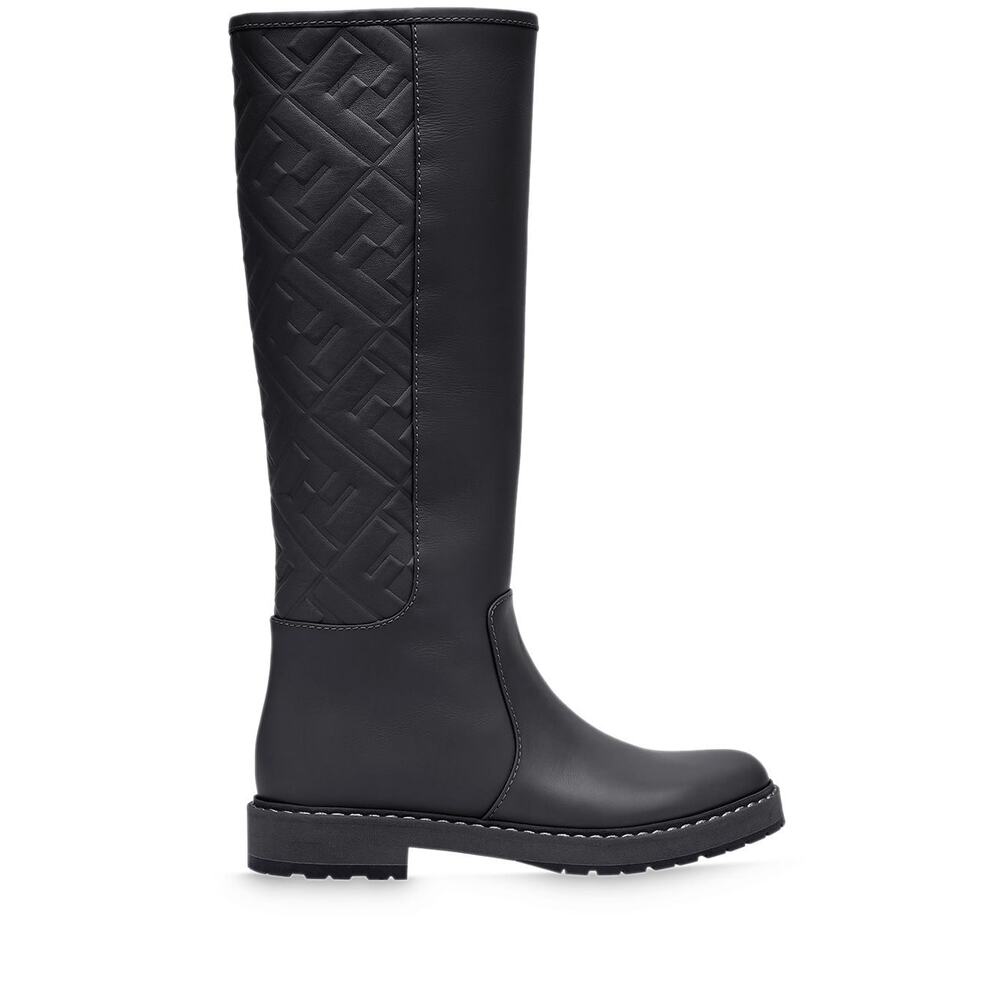 FENDI Black Logo Embossed Boot SIZE 41